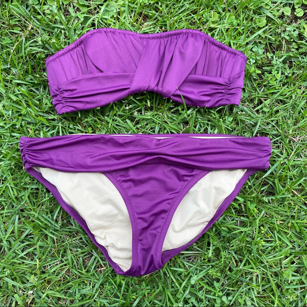 J. Crew Eggplant Belted Bikini